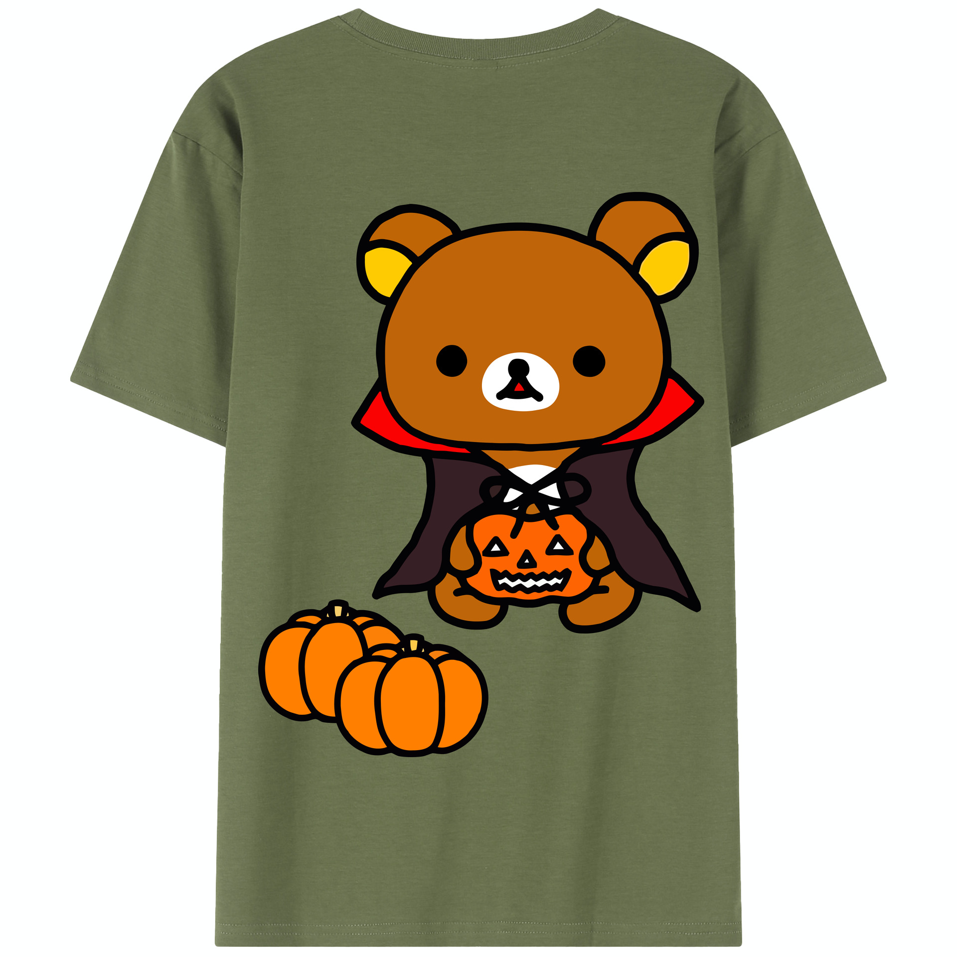 （画像用） リラックマ リラックマ キイロイトリ Rilakkuma Korilakkuma Kiiroitori 綿100％半袖Tシャツ（背面プリント）